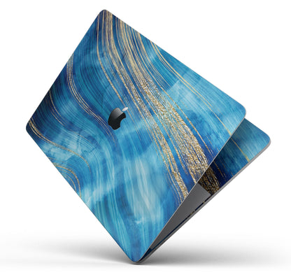 Vivid Agate Vein Slice Blue V1 - Skin Decal Wrap Kit Compatible with