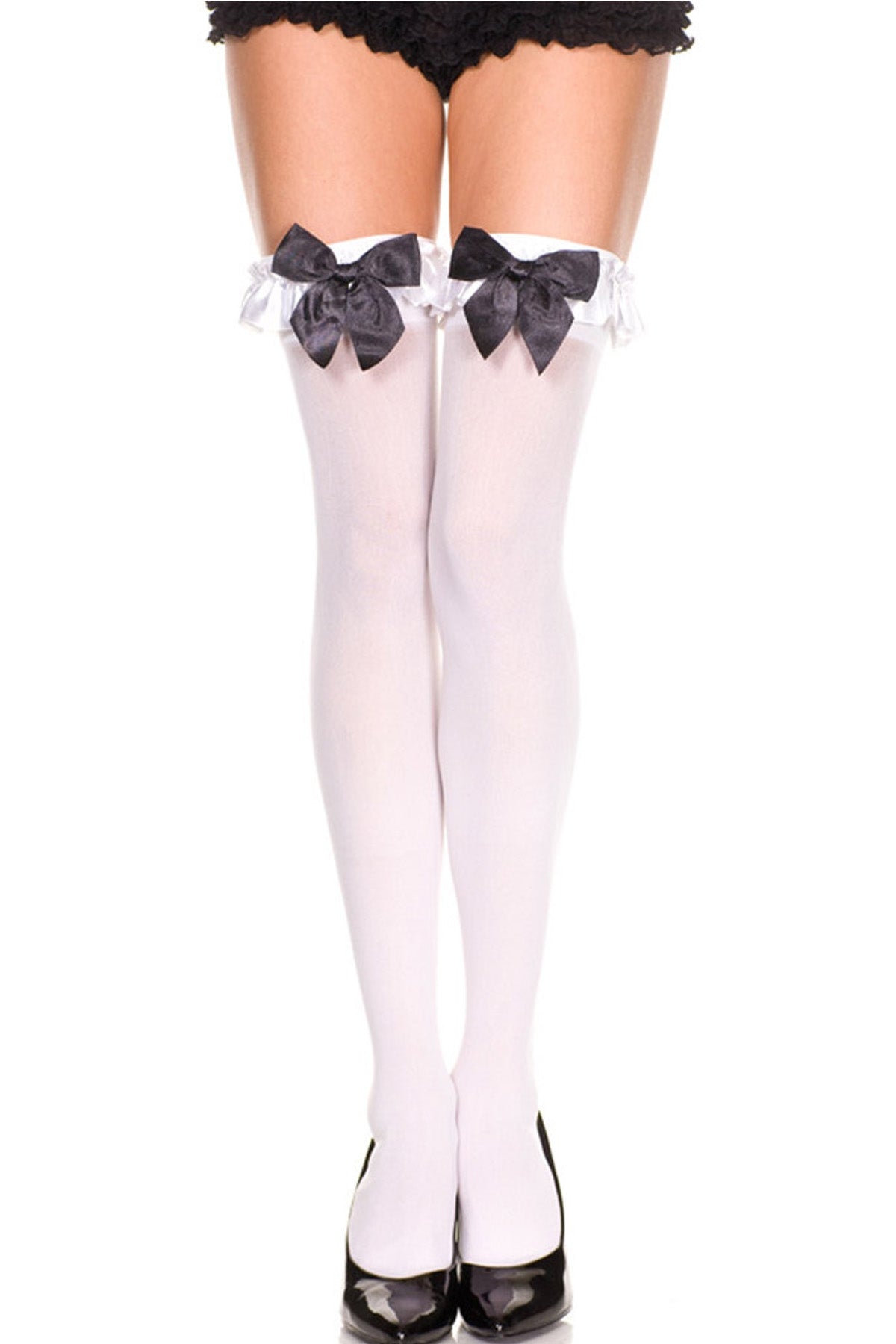 White Stocking With Black Bow Opaque