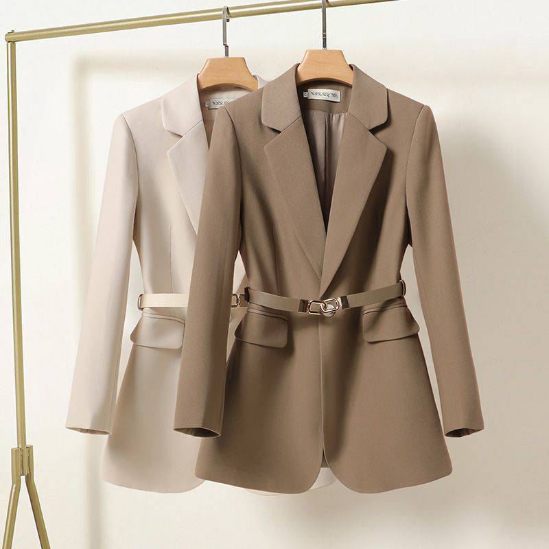 New Temperament Waist-controlled Mid-length Suit Coat For Women