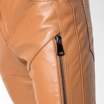 Leather Pants Men Winter Slim Korean Version