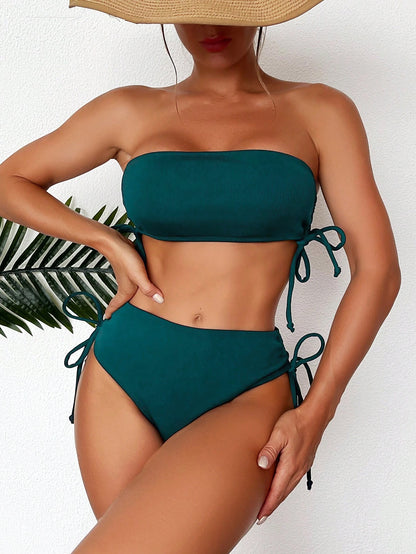 Bikini Solid Color Sexy Women&