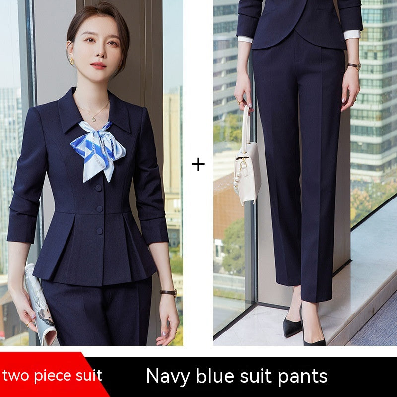 New High-end Business Fashion Slim-fitting Suit Two-piece Set