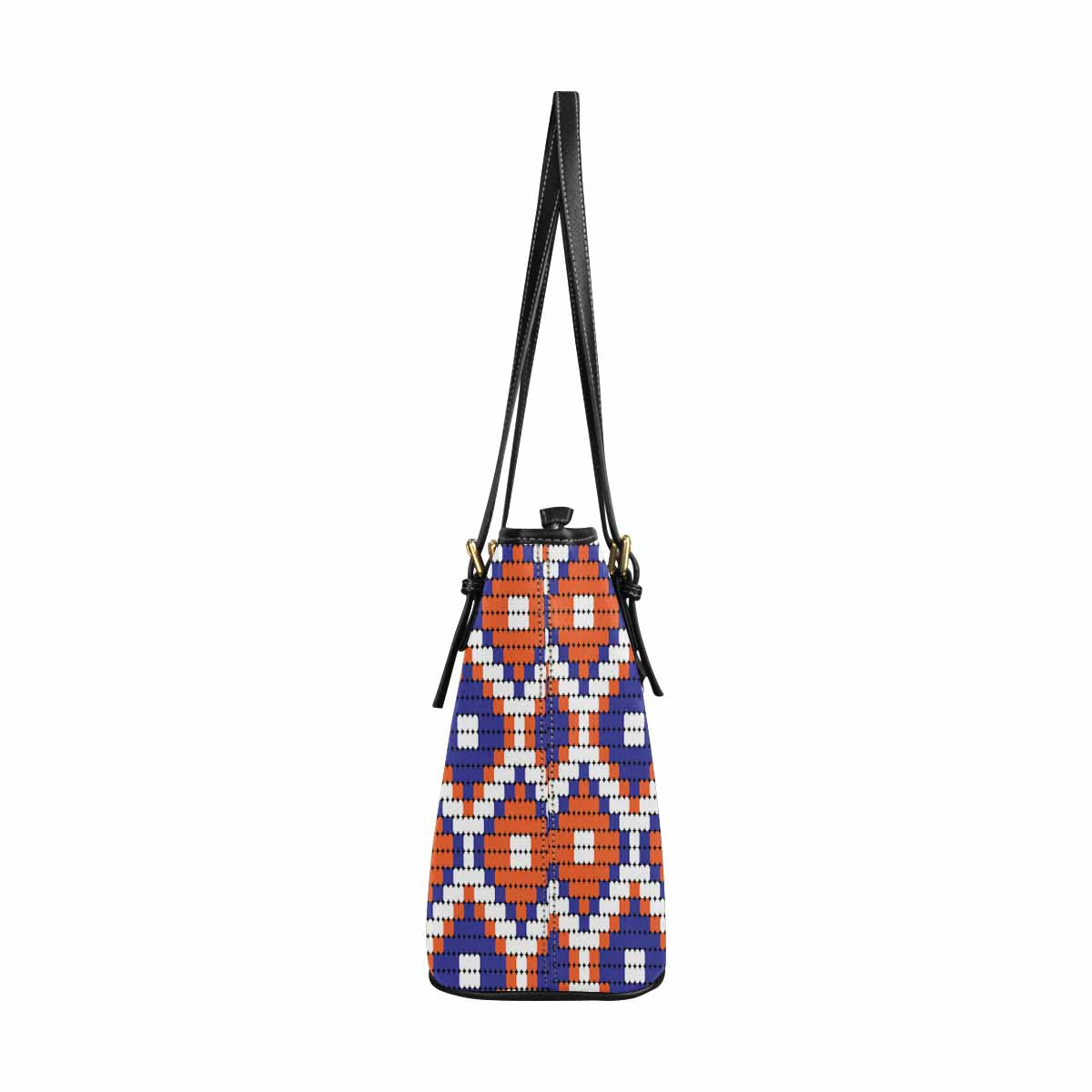 Large Leather Tote Shoulder Bag - Bohemian Multicolor Illustration