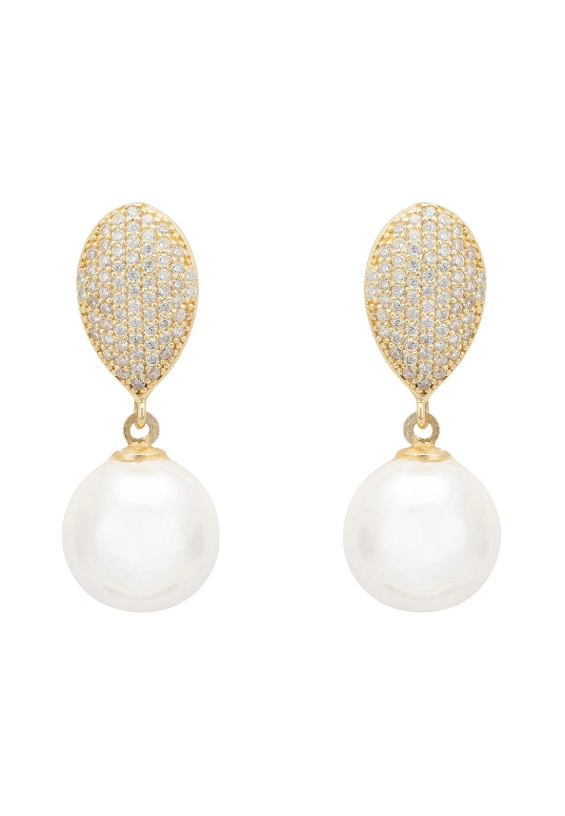 Baroque Pearl Classic Drop Earrings Gold