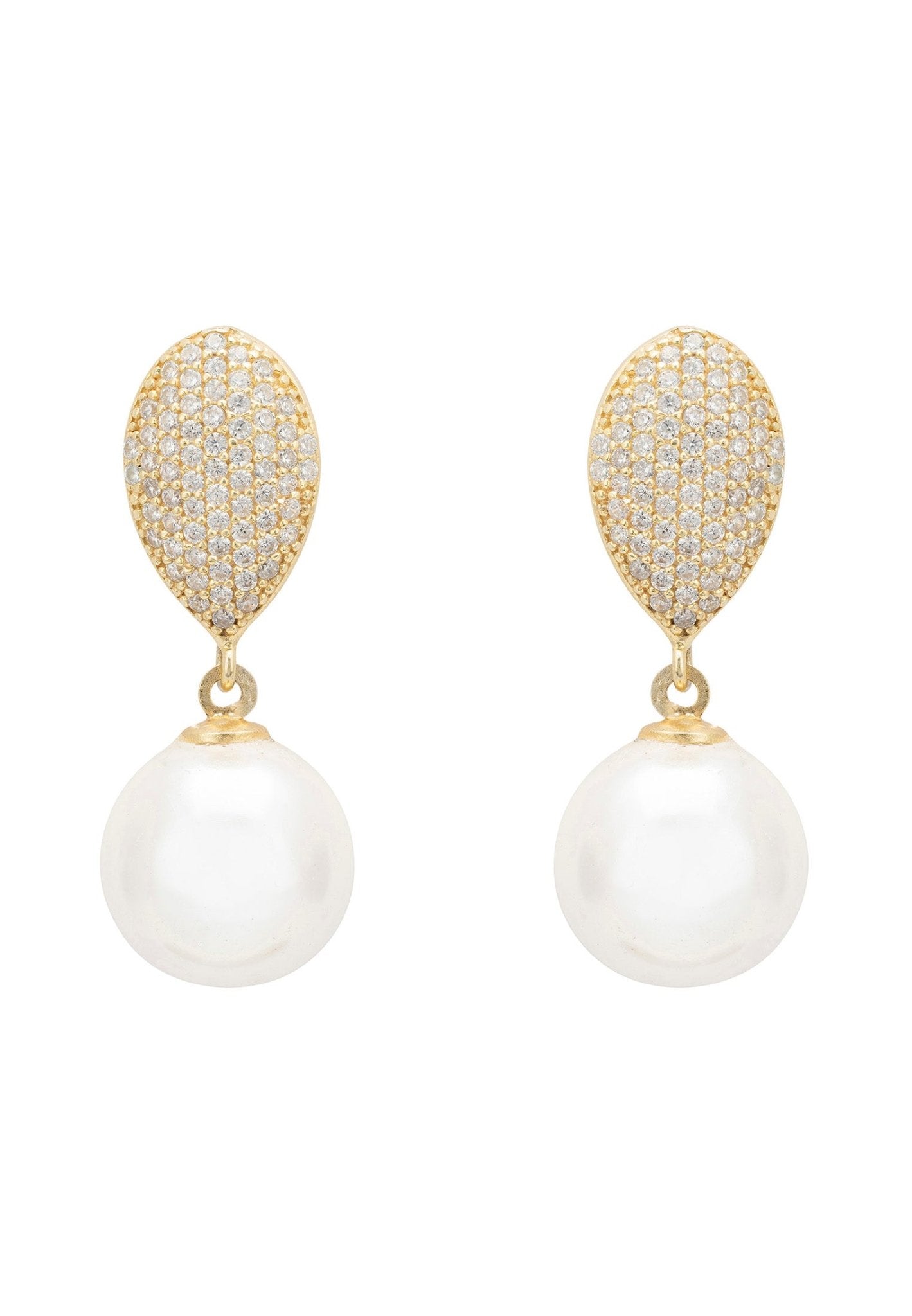 Baroque Pearl Classic Drop Earrings Gold