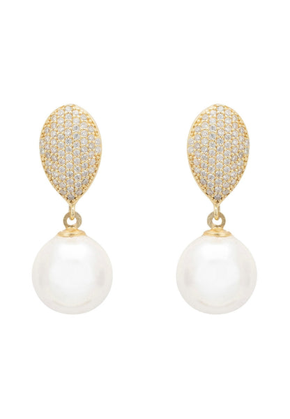 Baroque Pearl Classic Drop Earrings Gold