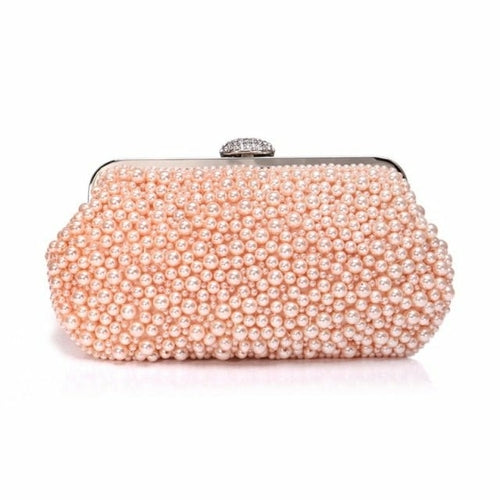 Beaded wedding bridal evening bags hollow fashion women clutch pearl