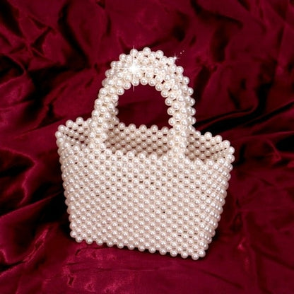 Beaded wedding bridal evening bags hollow fashion women clutch pearl