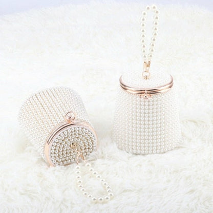 Beaded wedding bridal evening bags hollow fashion women clutch pearl