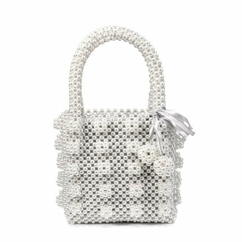 Beaded wedding bridal evening bags hollow fashion women clutch pearl