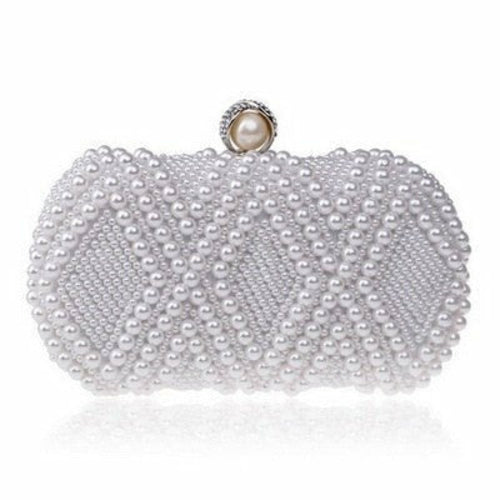 Beaded wedding bridal evening bags hollow fashion women clutch pearl