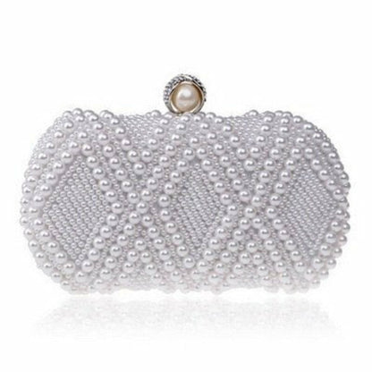 Beaded wedding bridal evening bags hollow fashion women clutch pearl