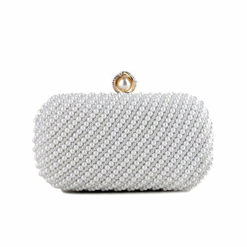 Beaded wedding bridal evening bags hollow fashion women clutch pearl