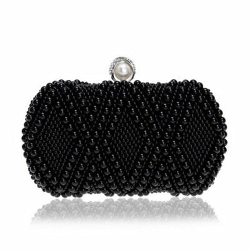 Beaded wedding bridal evening bags hollow fashion women clutch pearl