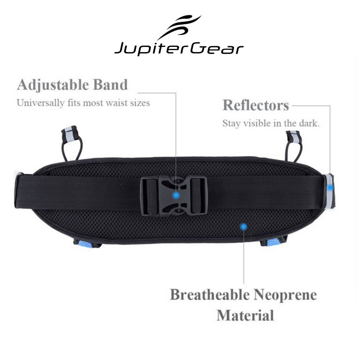 Running Hydration Belt Waist Bag with Water-Resistant Pockets and 2