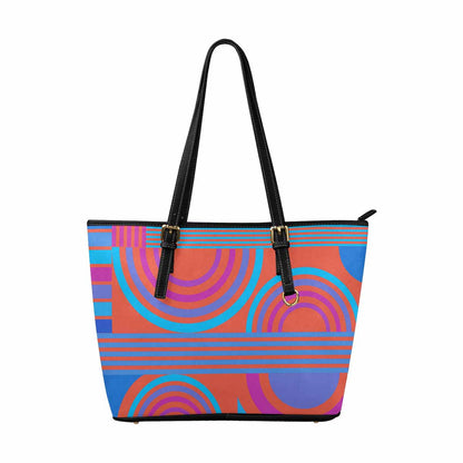 Large Leather Tote Shoulder Bag - Multicolor Handbag