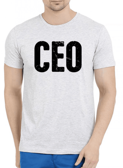 Gemeleerd T-shirt met CEO-halve mouwen 