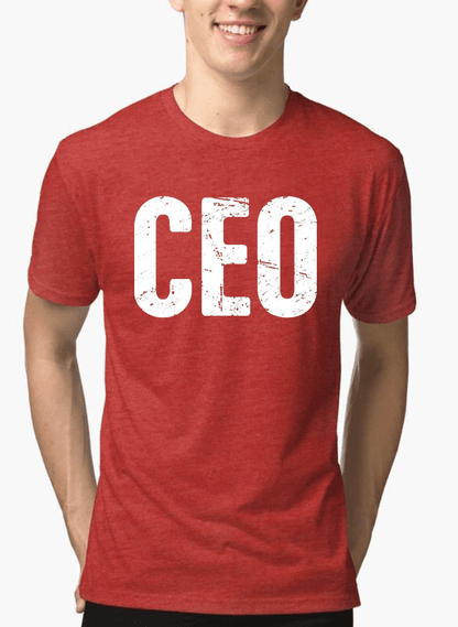 Gemeleerd T-shirt met CEO-halve mouwen 