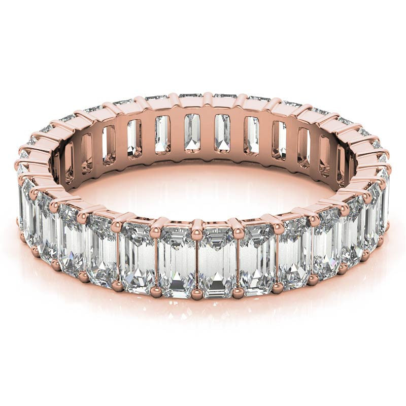 Rose Gold Moissanite Emerald Shape Band – LR00118