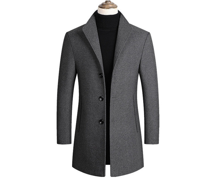 High Quality Men Coats Autumn Winter Solid Color Men&