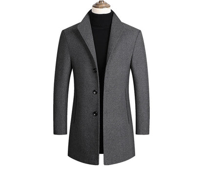 High Quality Men Coats Autumn Winter Solid Color Men&