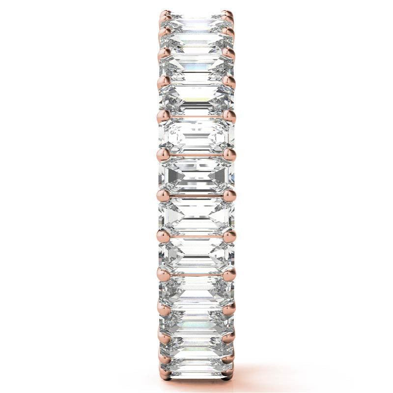 Rose Gold Moissanite Emerald Shape Band – LR00118