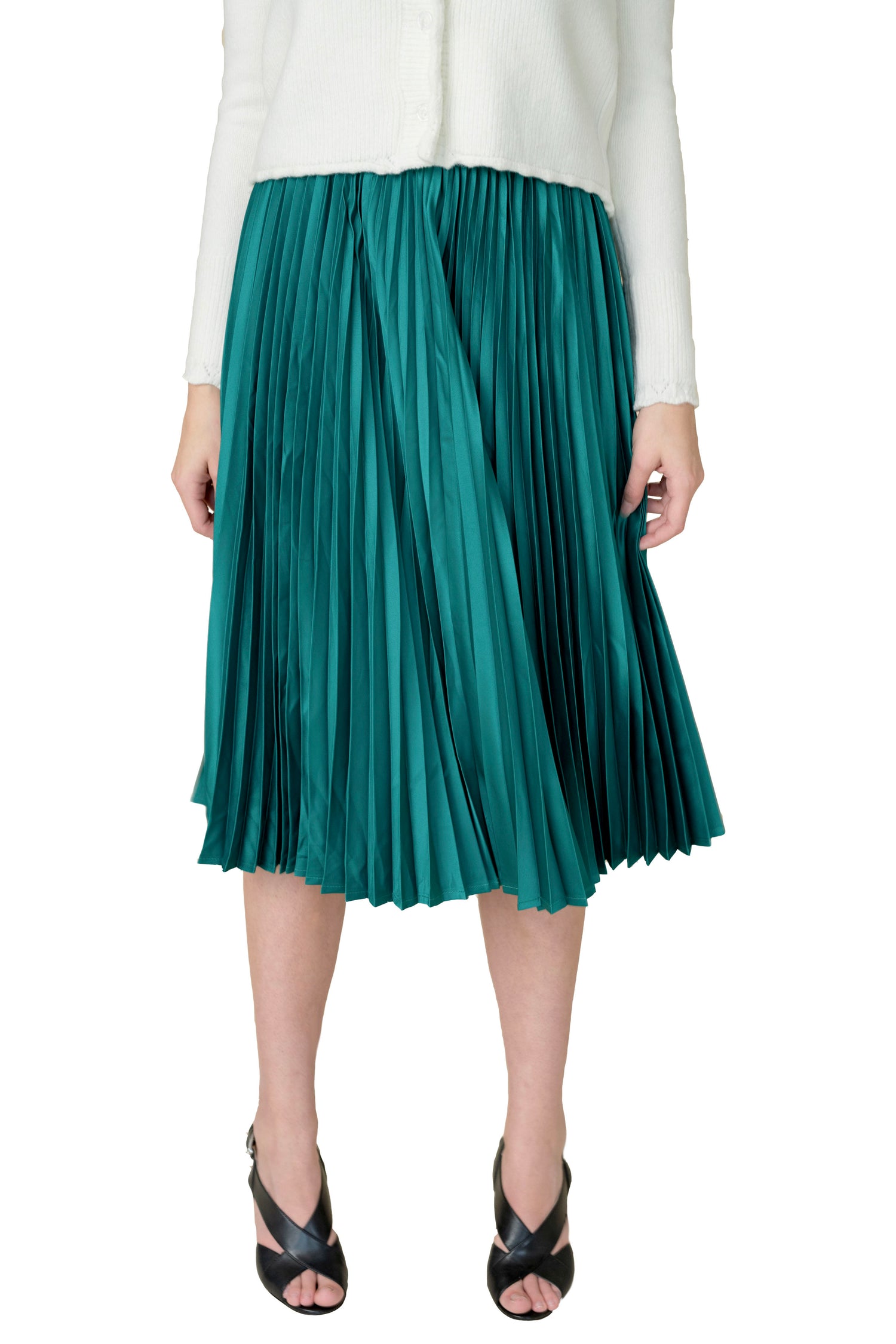 Emerald Green Pleated Skirt