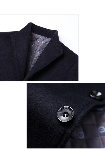 High Quality Men Coats Autumn Winter Solid Color Men&