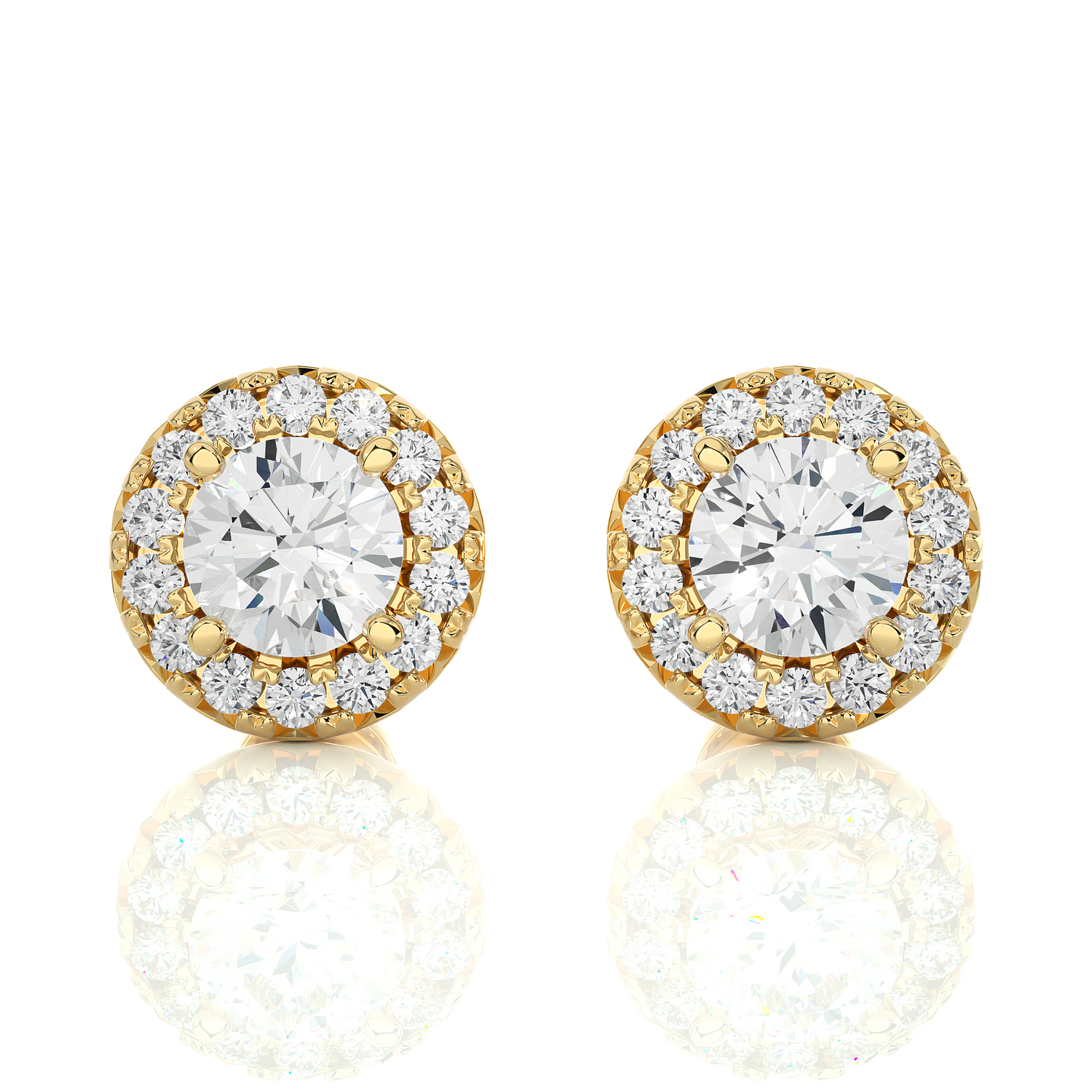 Yellow Gold Moissanite Round Shape Detachable Earring – WE0081