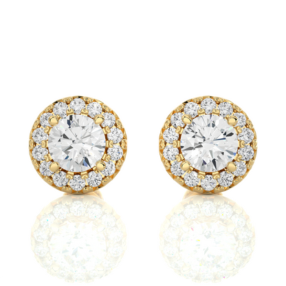 Yellow Gold Moissanite Round Shape Detachable Earring – WE0081