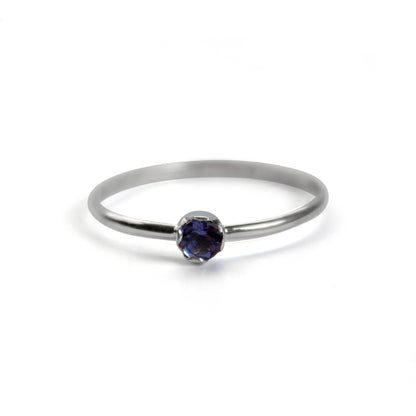 Sierlijke Iolite Solitaire Sterling zilveren ring