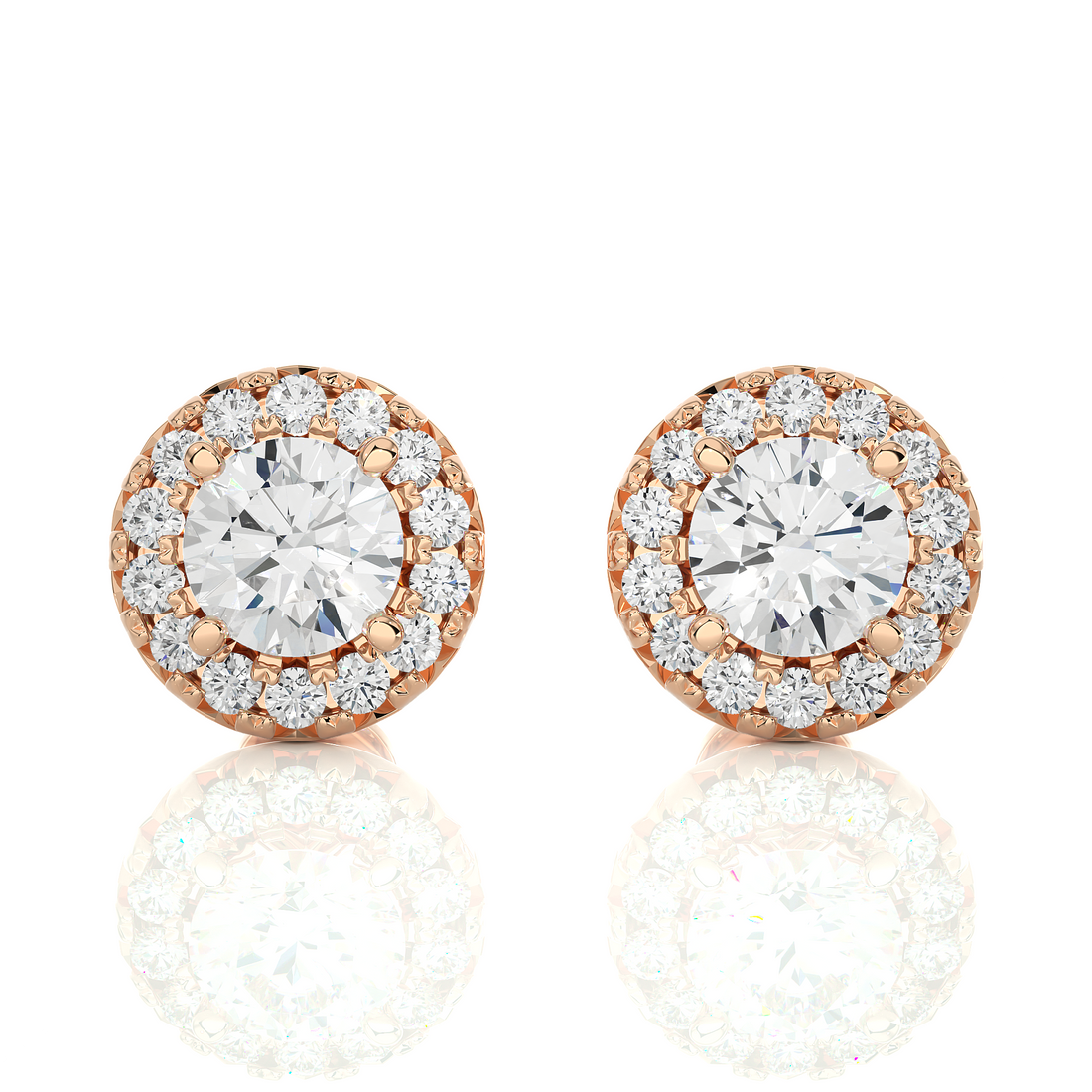 Rose Gold Moissanite Round Shape Detachable Earring – WE0081