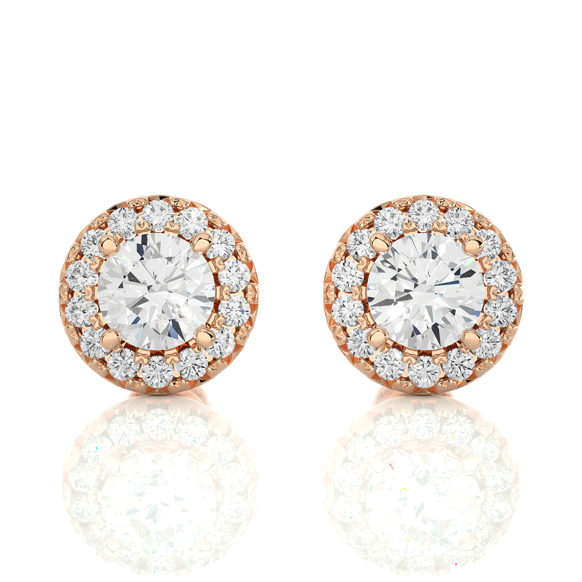 Rose Gold Moissanite Round Shape Detachable Earring – WE0081