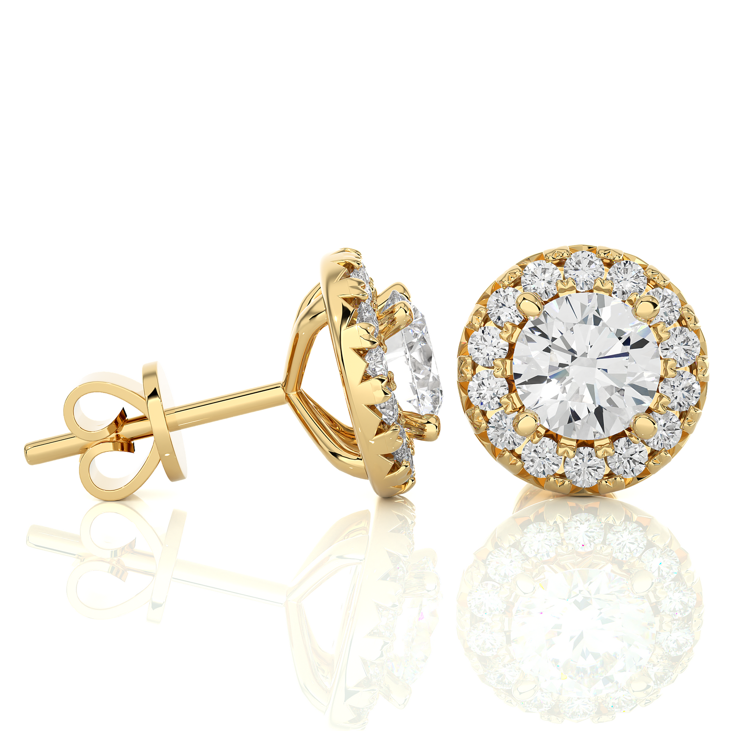 Yellow Gold Moissanite Round Shape Detachable Earring – WE0081