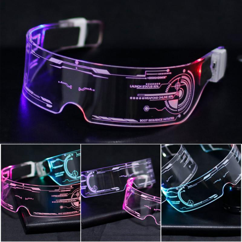 7 Color Decorative Cyberpunk LED Goggles LED Luminous Glasses