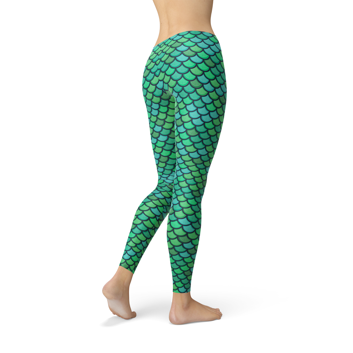 Womens Green Mermaid Leggings