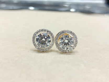 Lab-Grown Diamond Round Shape Halo Earring – LE0021