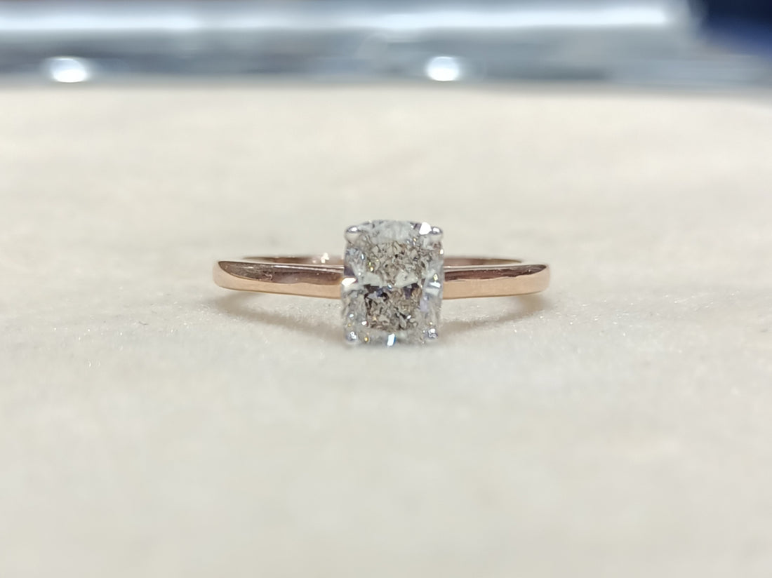 Lab Grown Diamond Solitaire kussenvormring-LG0063