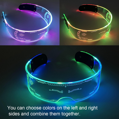 7 kleuren decoratieve cyberpunk LED-bril LED-lichtgevende bril