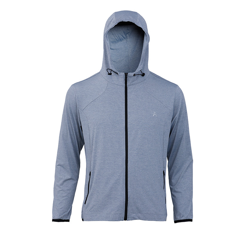 Grey Sport Hoodie Zip Long Sleeve