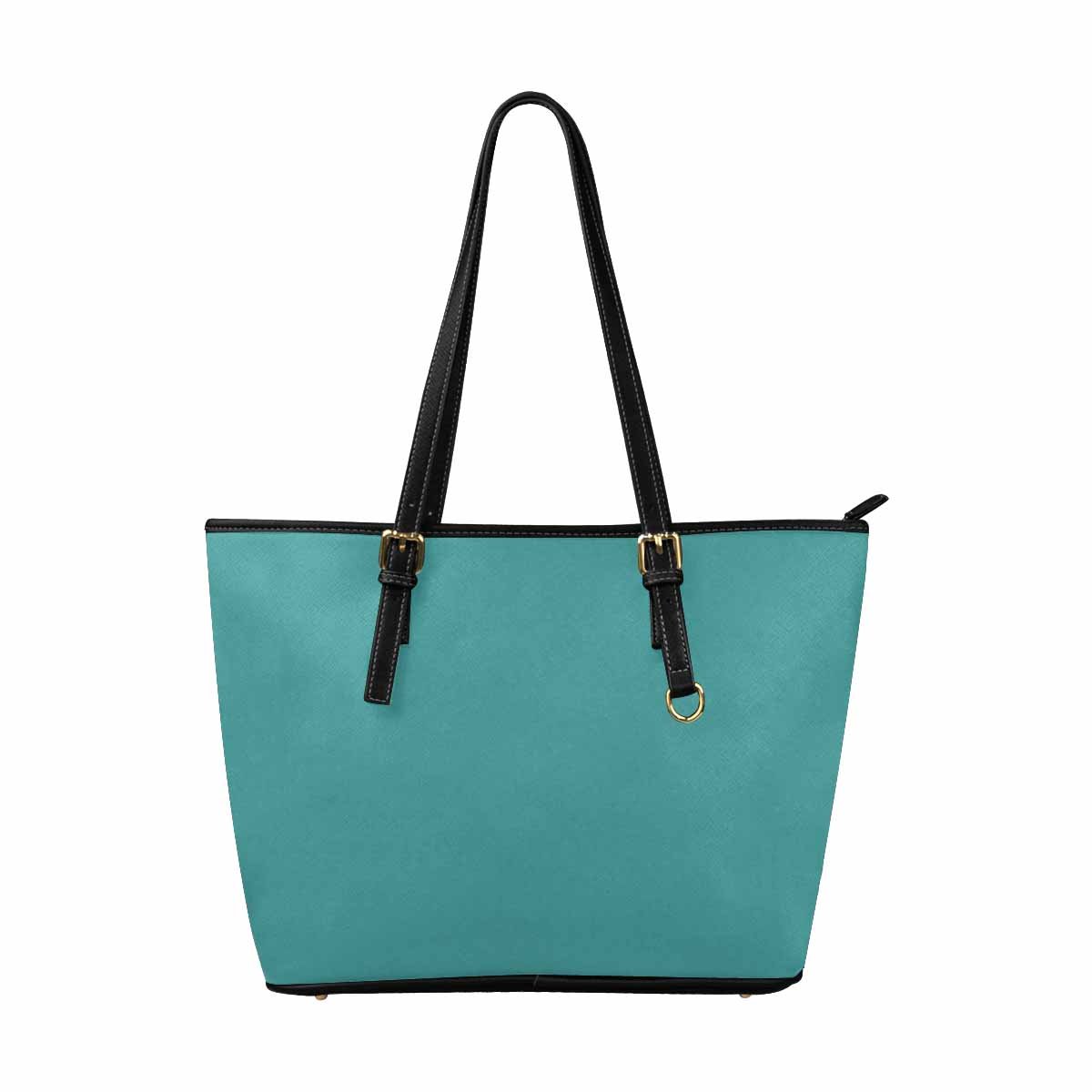 Large Leather Tote Shoulder Bag - Mint Blue