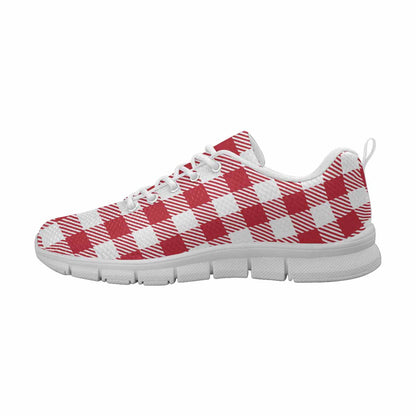 Sneakers voor heren, Buffalo Plaid Rood en Wit - Hardloopschoenen Dg863