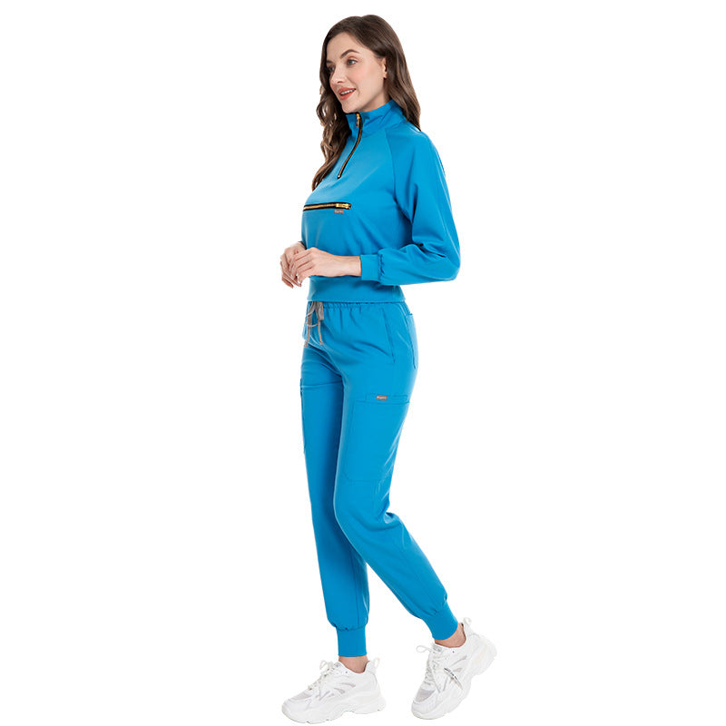 Leisure Jogging Surgical Gown Split Hospital Surgical Gown Stretch Nurse Suit