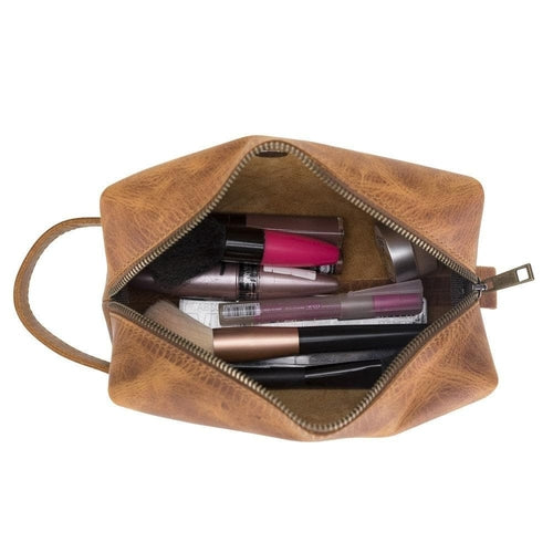 Eve Genuine Leather Make Up Bag - M/L/XL Sizes