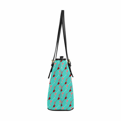 Large Leather Tote Shoulder Bag - Bohemian Pattern Illustration