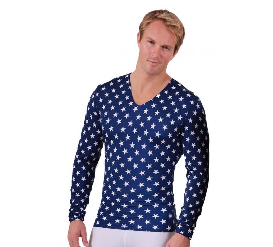 Insta Slim I.S.Pro USA Stars Activewear Long Sleeve V-Neck - 4VLST01