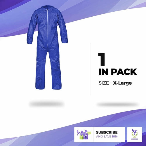 Hazmat Suits, Disposable Coveralls 3X-Large. Navy Blue Paint Suit,