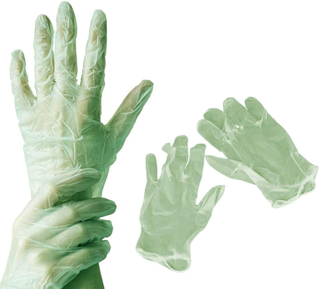 Vinyl Glovs. Pack of 1200 Green Disposable Gloves. Medium Non-Sterile