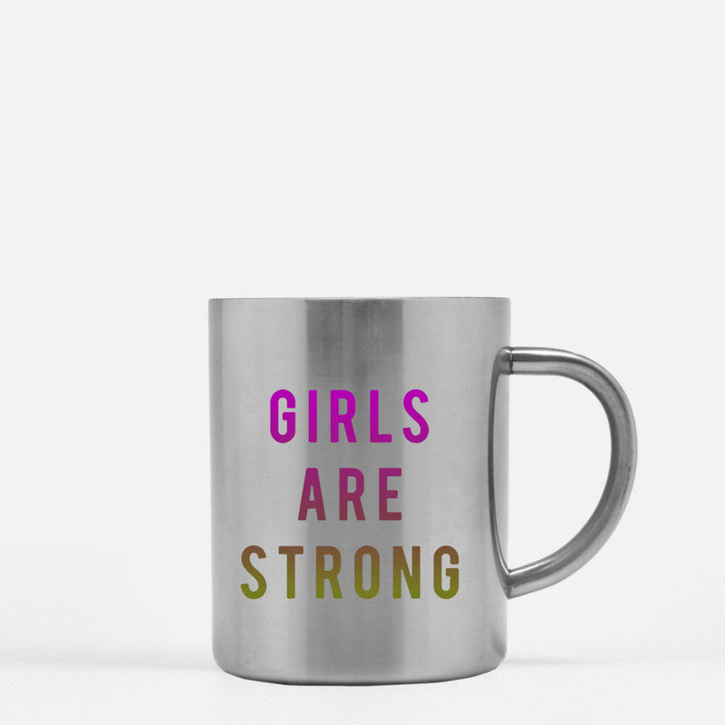 Girls Are Strong Gold &amp; Silver Mug