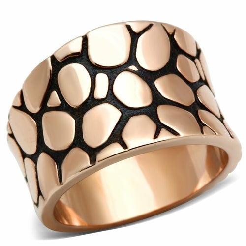 GL204 - IP Rose Gold(Ion Plating) Brass Ring with No Stone